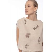 Топ з льону  вільного крою Karoo