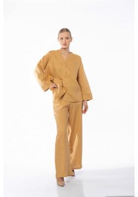 Штани з льону вільного крою Sahara