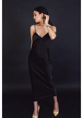 Чорна комбінація з натурального шовку Thalia 