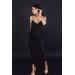 Thalia black silk slip dress