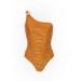 Amber one piece one shoulder swimsuit with tiger texture