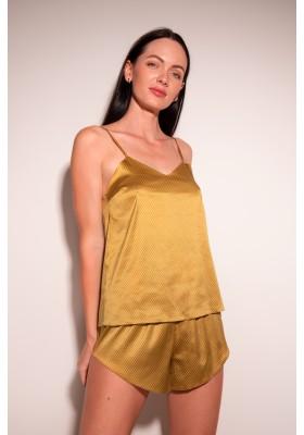Гірчична атласна піжама