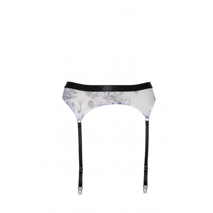 Freelove printed mesh garter belt