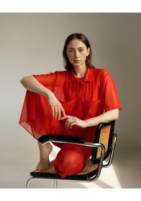 Червоний костюм з сітки