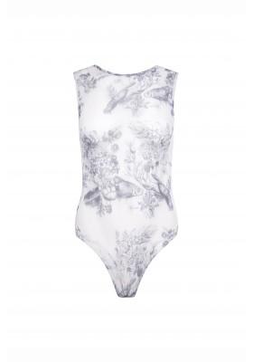 Mesh bodysuit with print