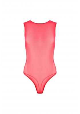 Red sheer mesh bodysuit