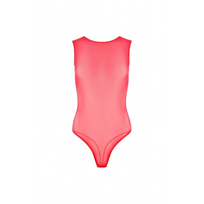 Red sheer mesh bodysuit