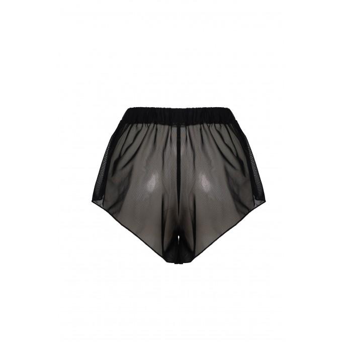 Sheer mesh black sleeping shorts