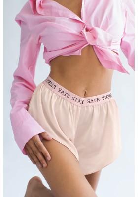 Satin sleepwear shorts Stay Safe Stay Risky