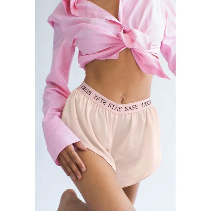 Satin sleepwear shorts Stay Safe Stay Risky