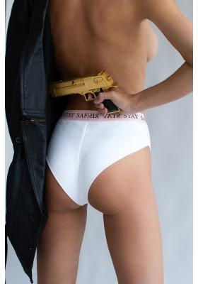 Stay Safe Stay Risky white cotton high rise panty