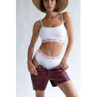 Білий топ з бавовни Stay Safe Stay Risky