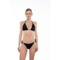 Sierra black textured triangle bikini