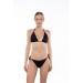 Sierra black textured triangle bikini