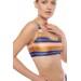 Nala textured bikini with stripes