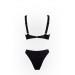 Kylie textured black underwire bikini