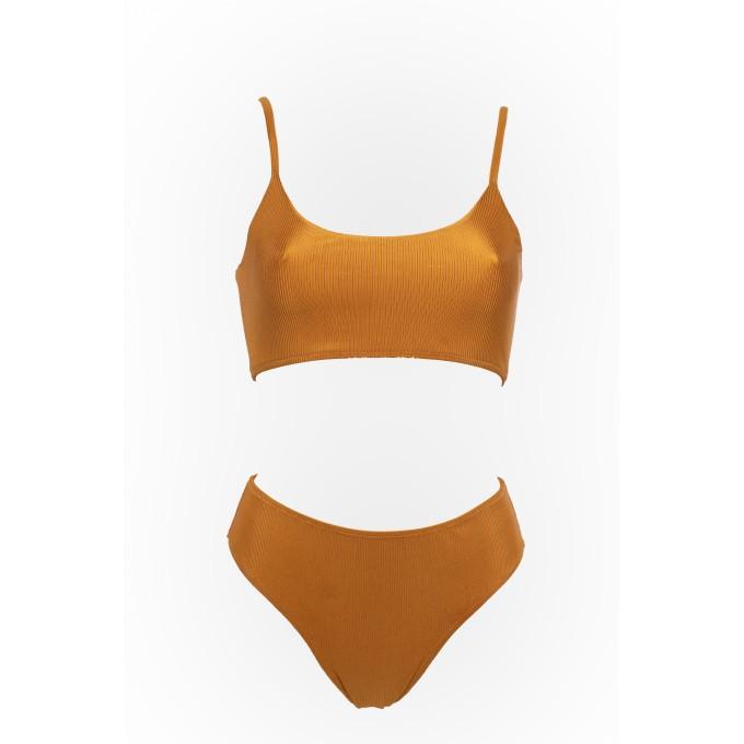 Keisha Gold textured bikini