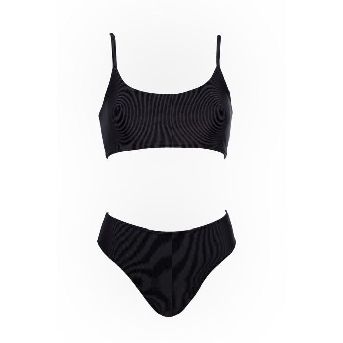 Keisha Black textured bikini