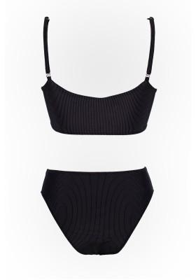 Keisha Black textured bikini