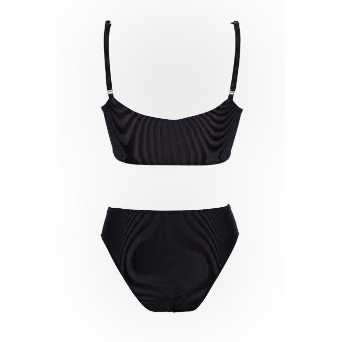 Keisha Black textured bikini