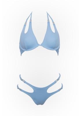 Блакитний роздільний купальник з вирізами Mamba