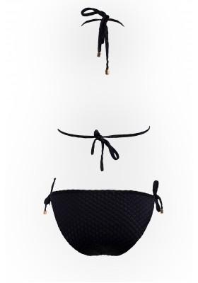 Sierra black textured triangle bikini