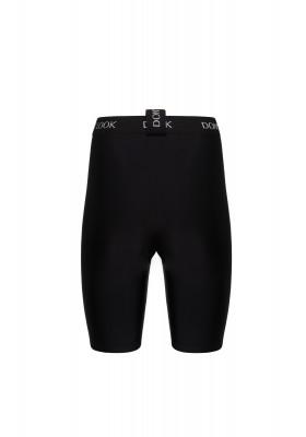 Black cycling shorts with logo band