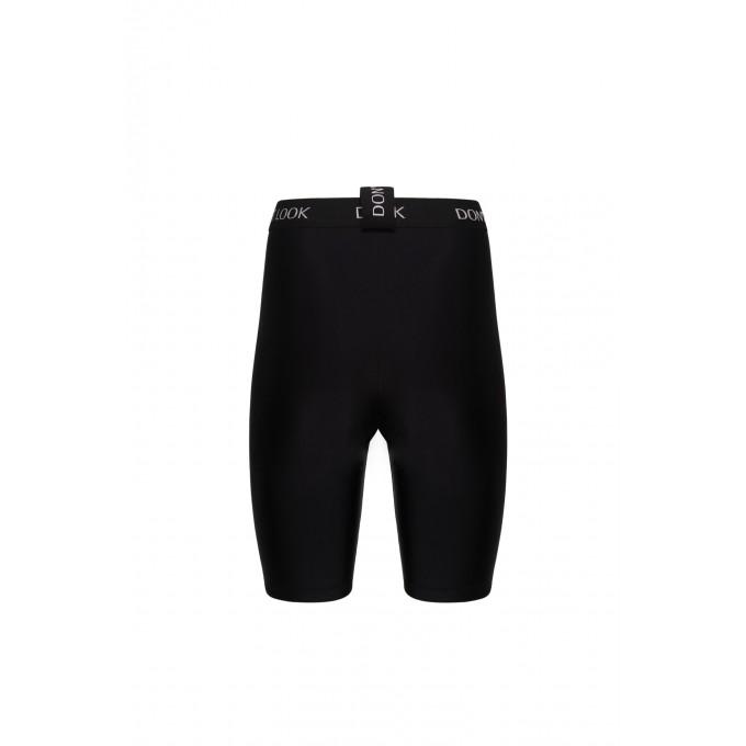 Black cycling shorts with logo band